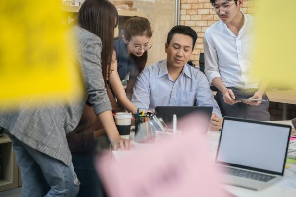 Asian business people meeting in modern office